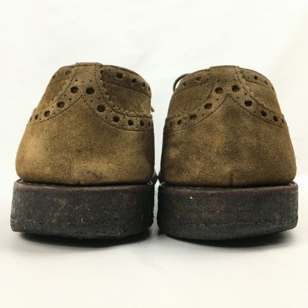 試着交換OK！Barker/バーカー　England 70s-80s?/Vintage 　スウェードフルブローグ　ウイングチップ〈ブラウン/茶〉29.0-29.5程度　クレープソール/メンズ/菅NO.ZH-87 試着交換OK！Barker/バーカー England 70s-80s?/Vintage スウェード