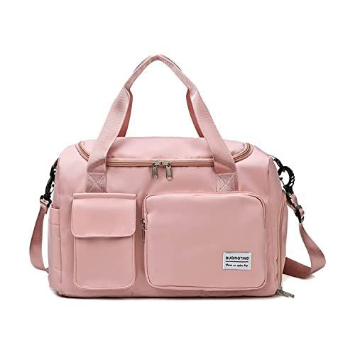 A-ピンク Yaratee ボストンバッグ レディース 修学 旅行バッグ スポーツバッグ 大容量 35L 4way 防水 ジムバック シューズ収納 撥水加工 アウトドア 旅行カバン 軽量 ゴルフバッグ 乾湿分離 水泳