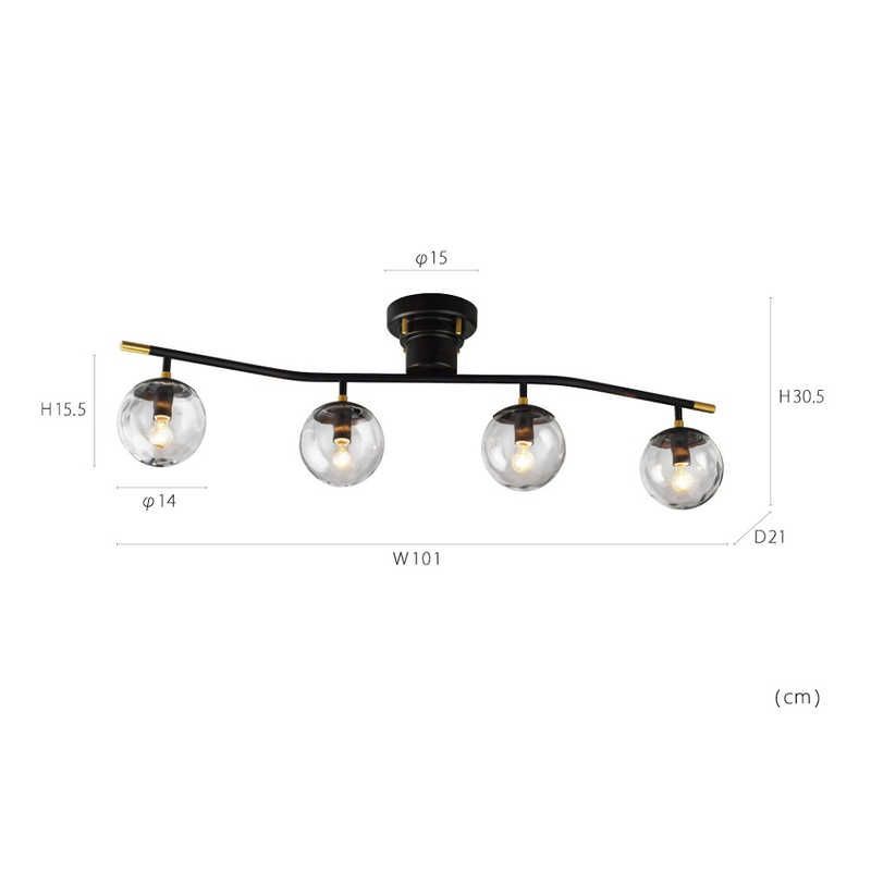  インターフォルム シーリングライト Heroult エルー 6畳 小型白熱電球 E 17 60 W クリアミニクリプトン球 ×4灯付 LT 4267 ライト 照明器具 爬虫類 両生類用品