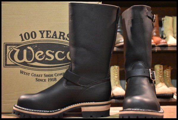 7.5E 22年 WESCO ウエスコ カスタムボス 11インチハイト ブラック 黒 ビブラム100シングル スチールトゥ ブーツ BOSS HOPESMORE FJ219