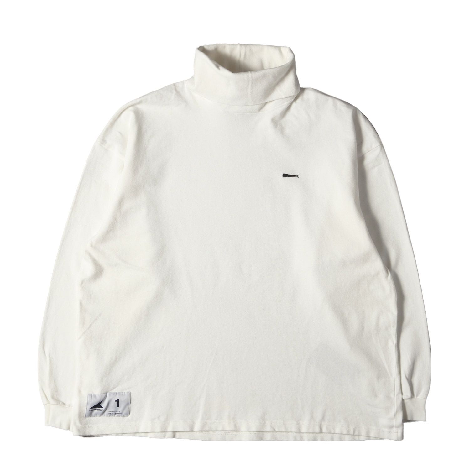 DESCENDANT ディセンダント Tシャツ サイズ:1 21AW タートルネック ストレッチ ロングスリーブ Tシャツ CYLINDER HIGH NECK LS ホワイト 白 トップス カットソー 長袖【メンズ】