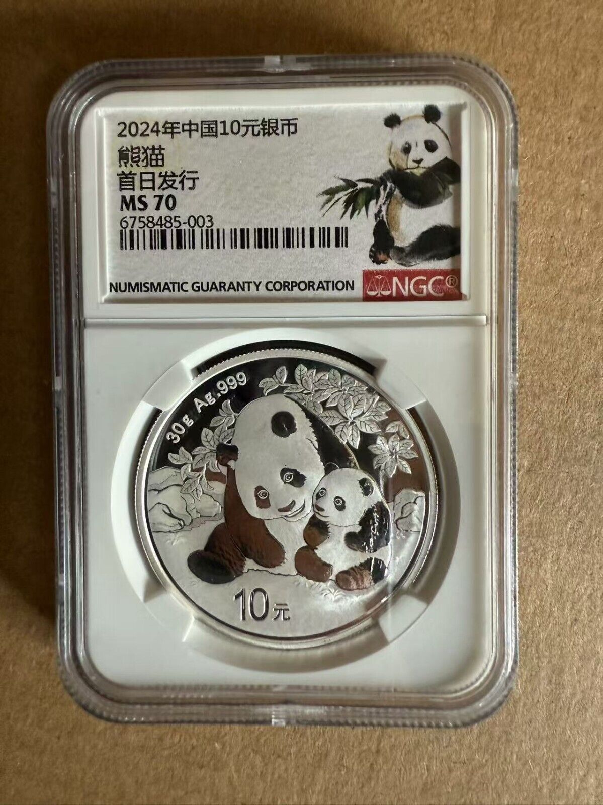 NGC MS70 B 2025 China panda silver coin 10Yuan 30g-COA Early Releases