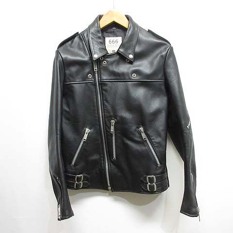666 英国製 ダブルライダース 革ジャン カウハイド 36 黒タグ トリプル