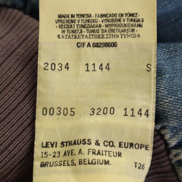 Levi&#39;s - リーバイス 00s ユーロリーバイス チュニジア製   3200-1144 ノーカラー ジップ デニムジャケット S Levi&#39;s Gジャン レディース リーバイス 00s ユーロリーバイス チュニジア製 ノーカラー