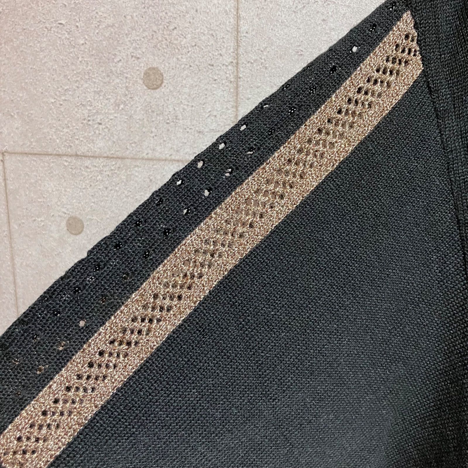 ✨美品✨　ハーディエイミス　サマーニット　半袖　センターロゴ　ネイビー　L ✨美品✨ ハーディエイミス サマーニット 半袖 センターロゴ