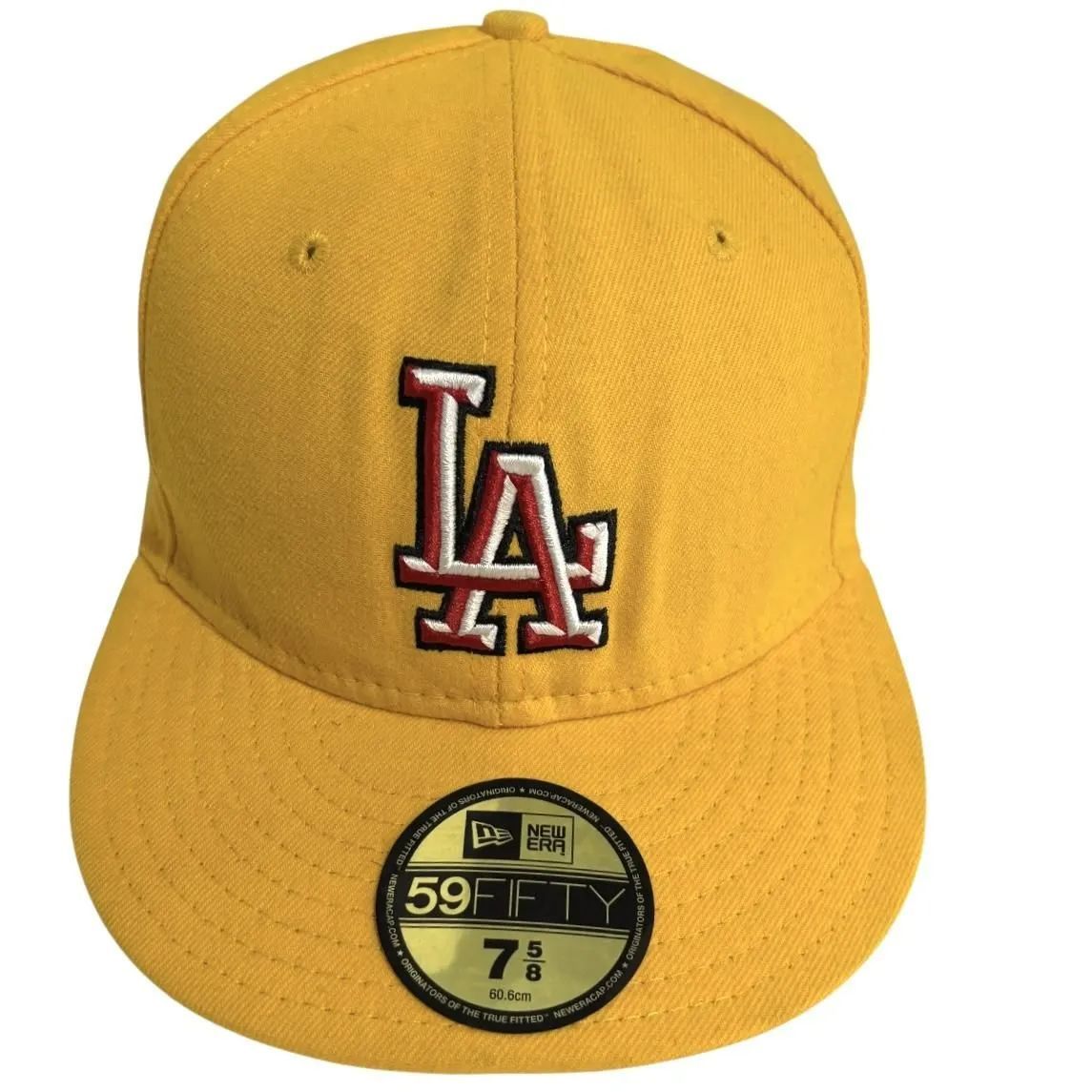 USA製 00s NEWERA Dodgers CAP 59FIFTY 7 5/8 yellow custom
