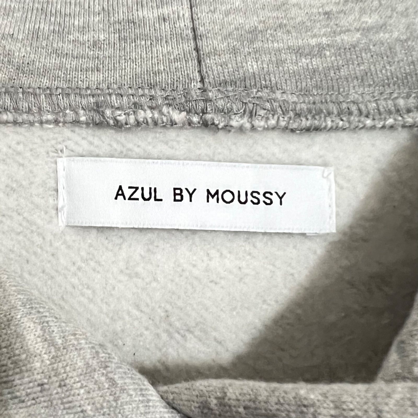 Z846 AZUL by moussy アズールバイマウジー ニット切替パーカー スウェット グレー レディース Sサイズ