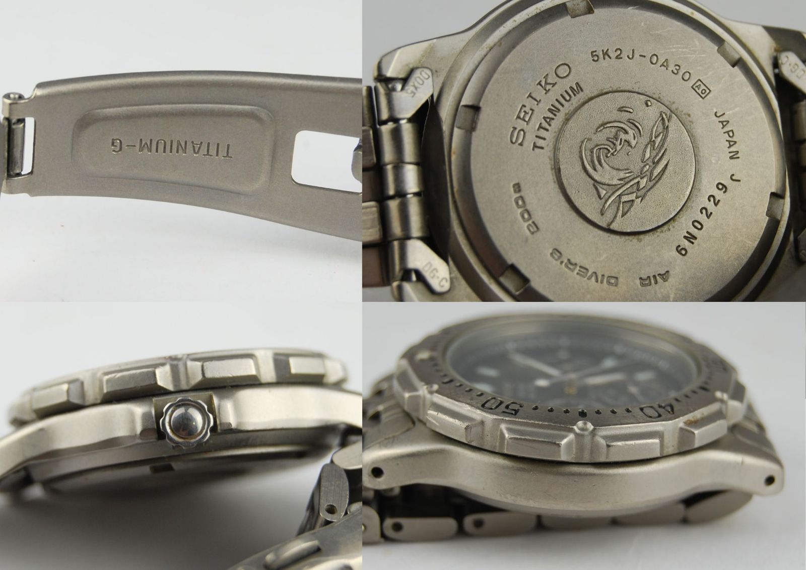 SEIKO V147-0AG0 ソーラー チタニウム ダイバーズ200 USED/C】SEIKO