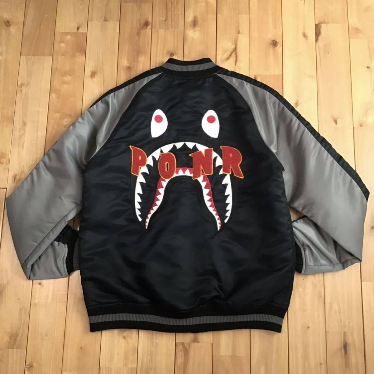 SHARK SOUVENIR JACKET Mサイズ black a bathing ape BAPE シャーク ジャケット スカジャン エイプ  ベイプ アベイシングエイプ - メルカリ