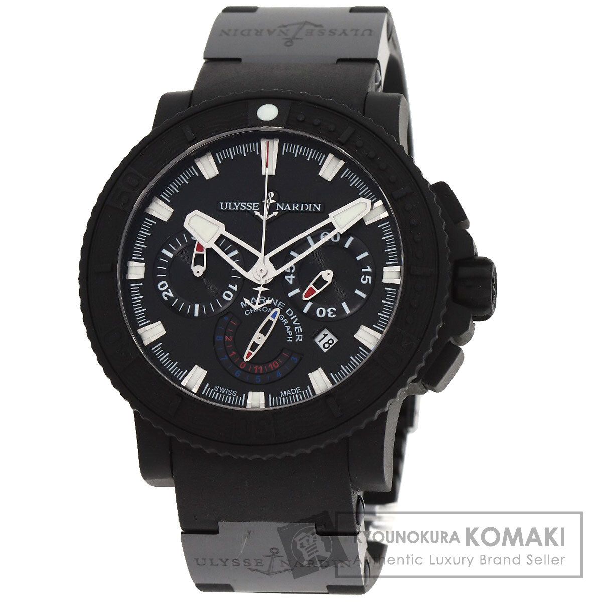 Ulysse Nardin ユリス・ナルダン 353-92 マリーンダイバー ブラックシー クロノグラフ 腕時計 ラバー ラバーxセラミック メンズ
