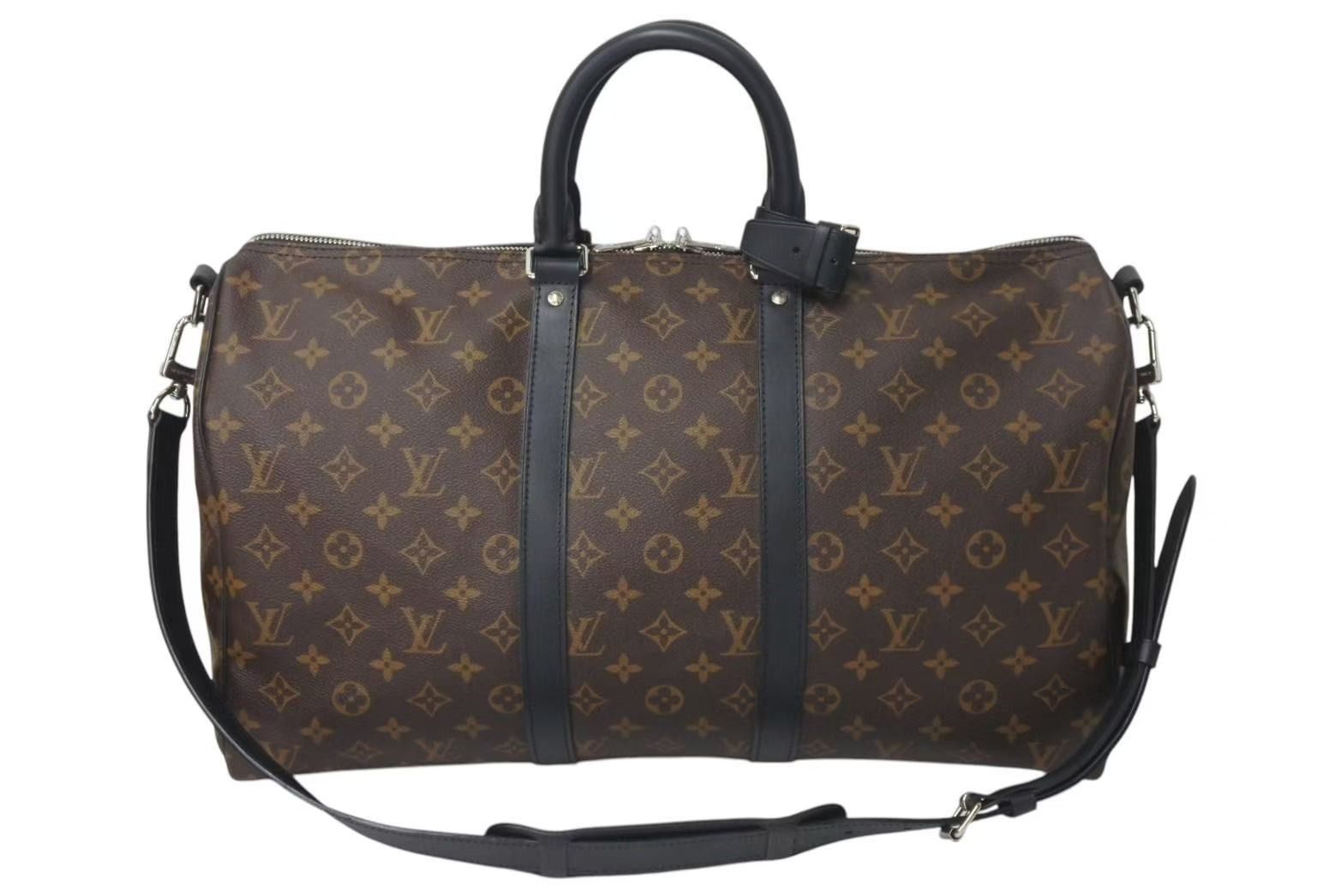 極美品 LOUIS VUITTON ルイヴィトン キーポル バンドリエール45 ボストンバッグ M56711 モノグラムマカサー ブラウン 中古 4c072900