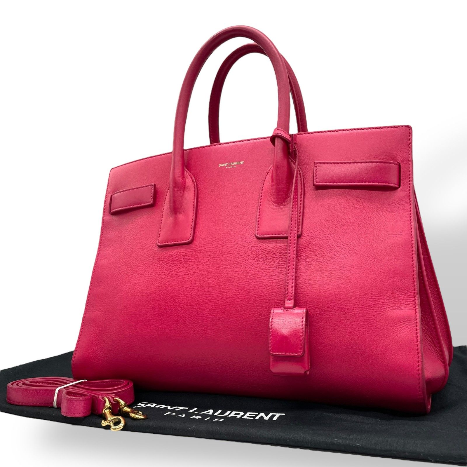 SAINT LAURENT ピンク ビジネスバッグ 中古】 サンローラン SAINT LAURENT ショルダーバッグ