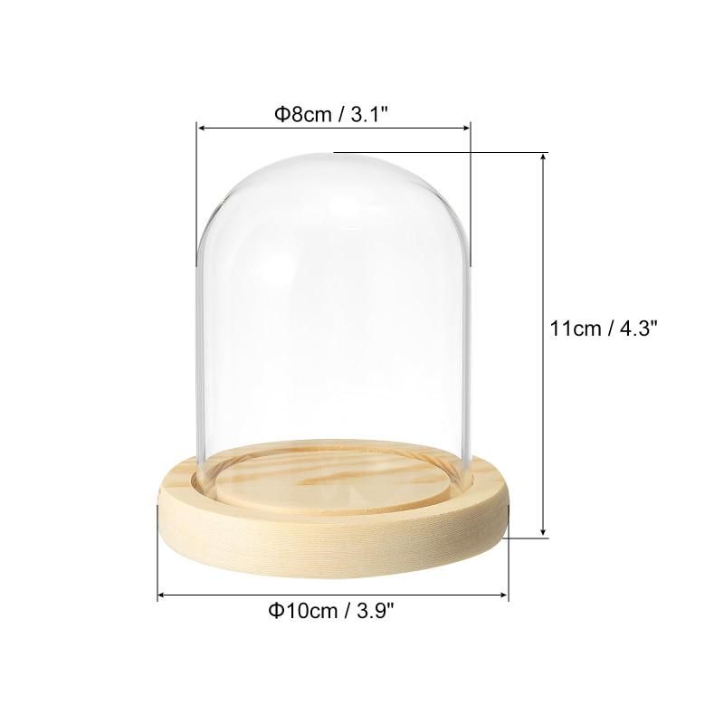 PATIKIL 3.9"- x 3.1"- クリア クローシュ ガラス