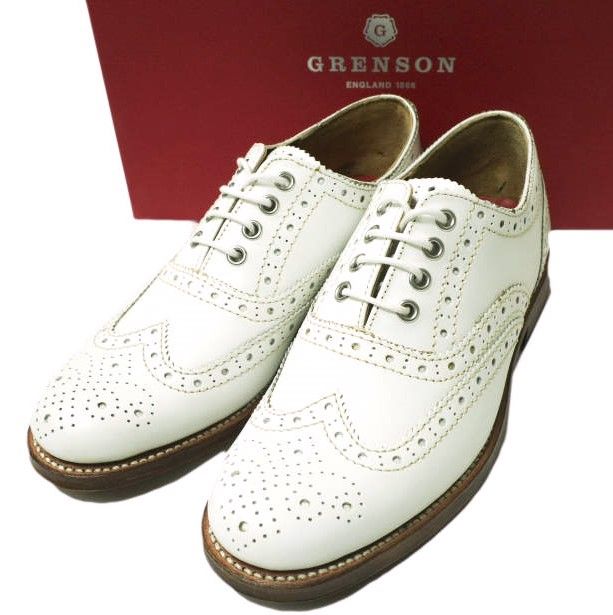 新品 GRENSON グレンソン ROSE ウイングチップフルブローグシューズ 210028 UK3.5D(22.5cm) WHITE 定価49,500円 革靴 シューズ g12606