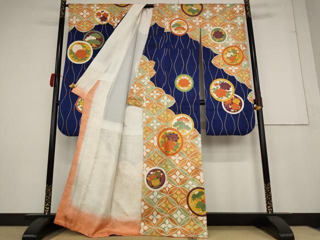 平和屋着物□豪華振袖 駒刺繍 七宝花丸文 金彩 正絹 逸品