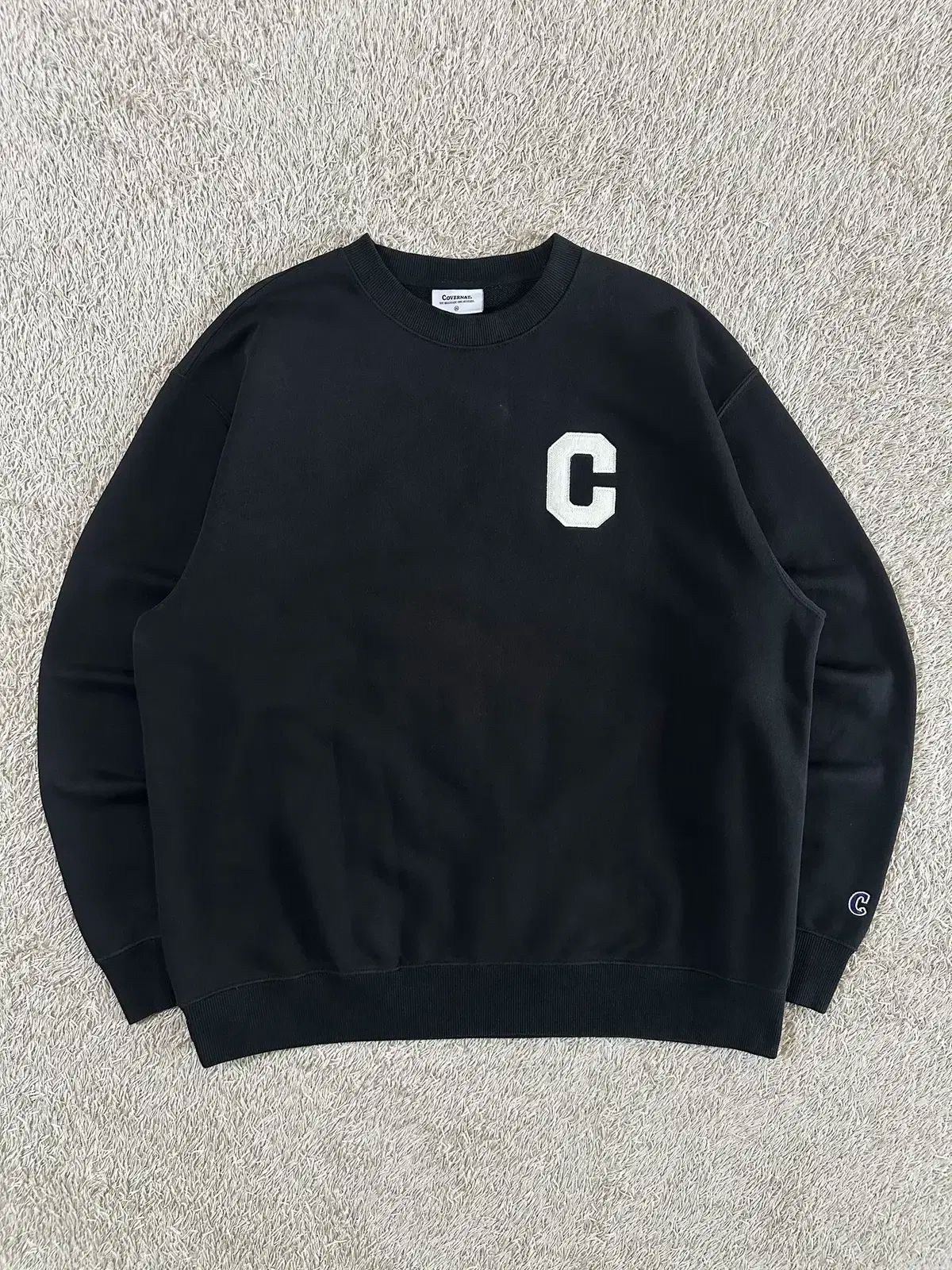 【雷市場（ポンジャン）商品韓国直送】 XL COVERNAT(カバーナット) COVERNAT C ロゴ パーカー 黒