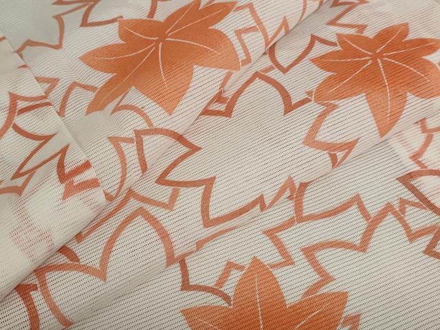 平和屋着物＊夏物 小紋 絽 楓文 洗える着物 AABA6854st