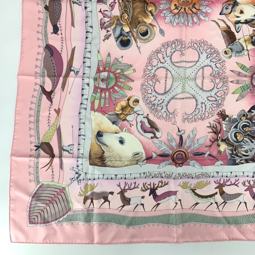 HERMES エルメス カレ90 LA VIE DU GRAND NORD 北極圏の生活