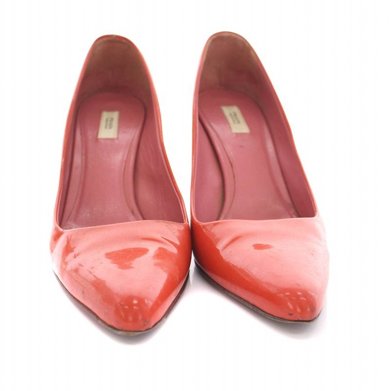 PRADA ブラウン ポインテッドトゥ ハイヒール PRADA ブラウン ヒール靴 ポインテッドトゥ