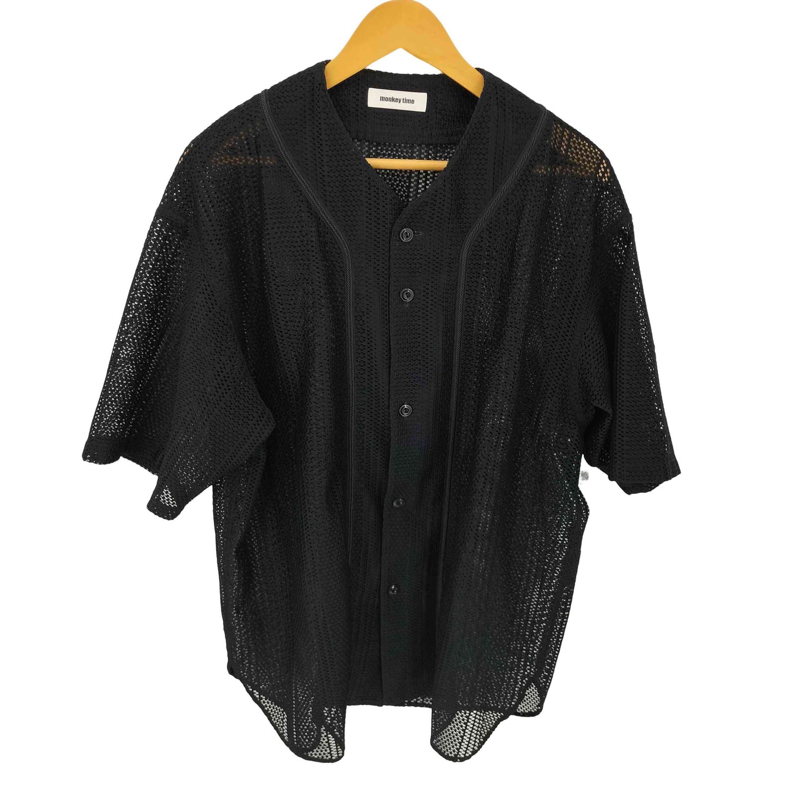 モンキータイム MONKEY TIME シアー ダブルラッセル ベースボール シャツ メンズ JPN：XL 