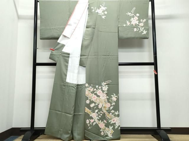 平和屋着物○創業460年・千總 訪問着 駒刺繍 草花文 金彩 高島屋扱い