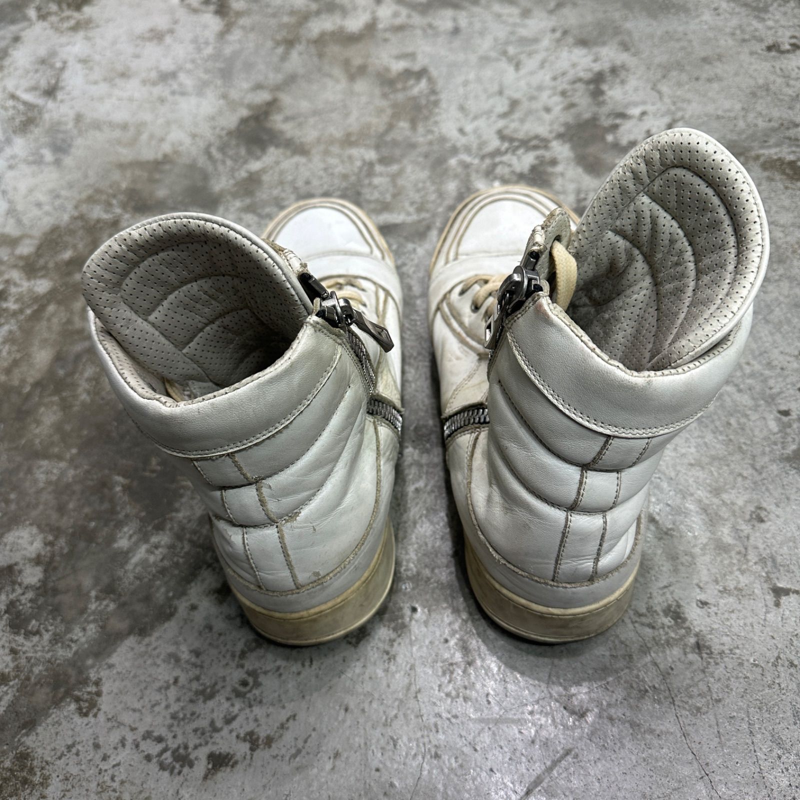 BALMAIN レザー ハイカット スニーカー バルマン 41 98567A1 - メルカリ