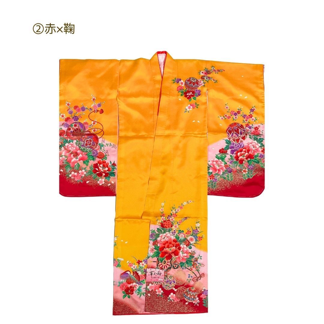 着物　七五三　長襦袢セット 七五三 7歳 七歳用 祝着 着物 四つ身 襦袢 2点セット 黄色