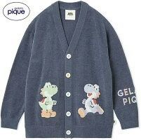 M-Lサイズ NVY ヨッシー スーパーマリオ ユニセックス キノピオ＆ヨッシージャガードカーディガン gelato pique ジェラート ピケ