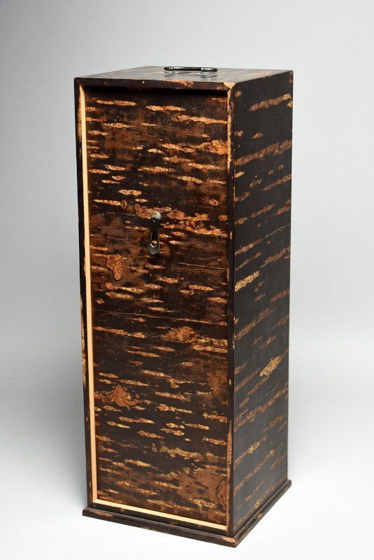 蔵A4167 桜皮細工 樺細工 短冊箱 茶道具