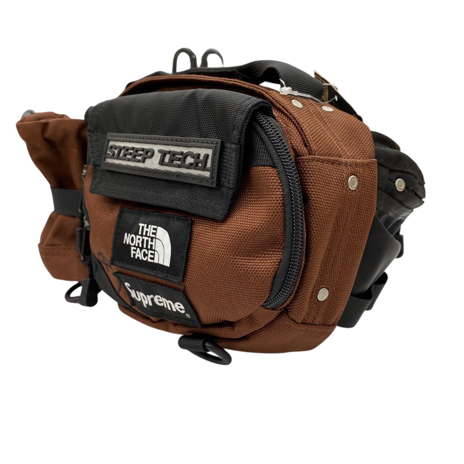 EM10025 The North Face×Supreme ボディバッグ ウエストバッグ ブラック×ブラウン メンズ