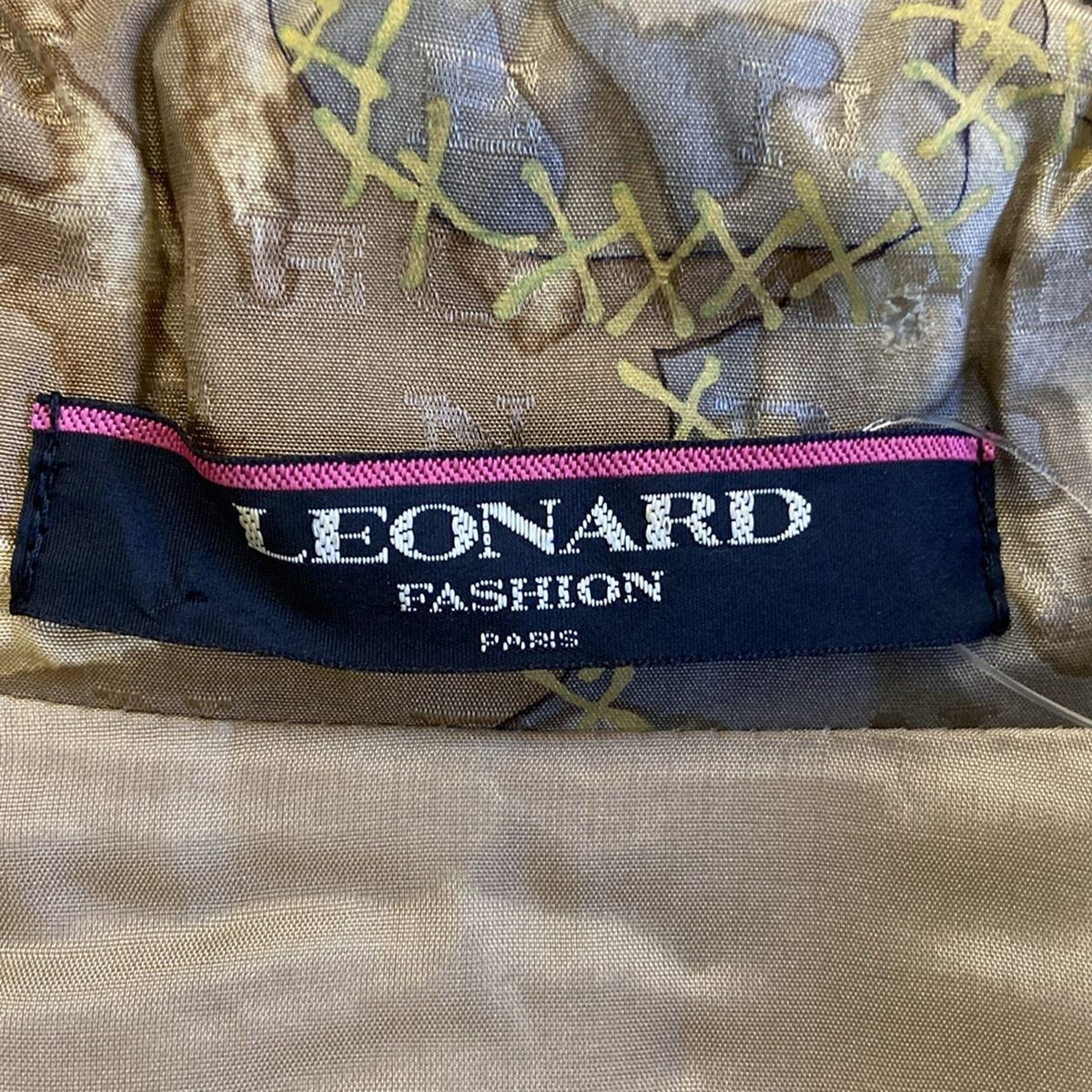 LEONARD レオナール コート サイズ11R レディース - ブラウン×ベージュ×マルチ 長袖 中綿 秋 冬 SIROKUMA-CORPORATION_COM