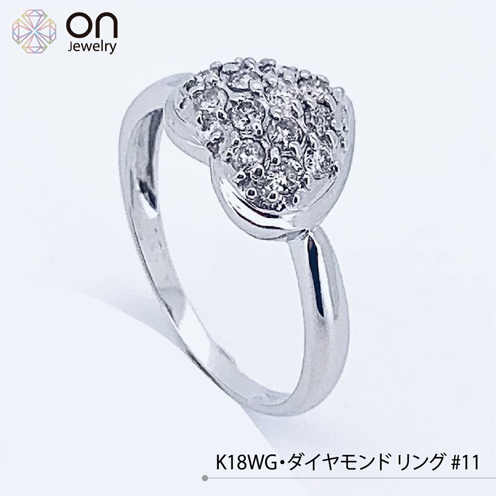 新品仕上げ】K18WG ホワイトゴールド ダイヤモンド0.30ct 18金 ハート 