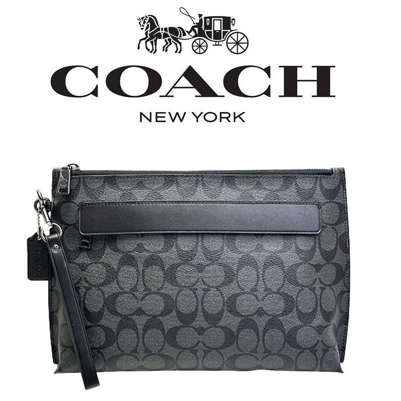 COACH - 新品 コーチ COACH クラッチバッグ POUCH ブラックの