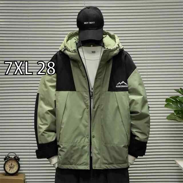 7XL 28 秋冬 コーデ メンズ 服 シンプル ファッション オシャレ 大人 かっこいい 大きいサイズ ストリート 紳士服 冬 アメリカン ワークウェア ダウン ジャケット マウンテン アウトドア