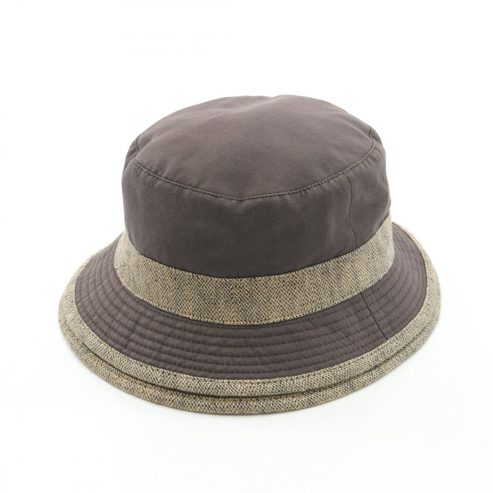 エルメス HERMES ハット ブラウン ファブリック バケットハット メンズ