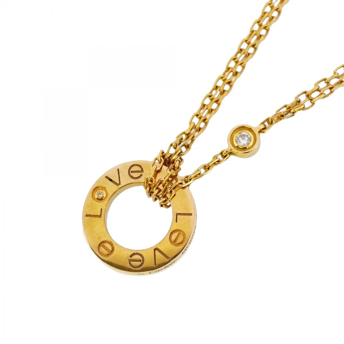 5jdb0930】カルティエ ネックレス ラブ 2PD K18YG イエローゴールド  