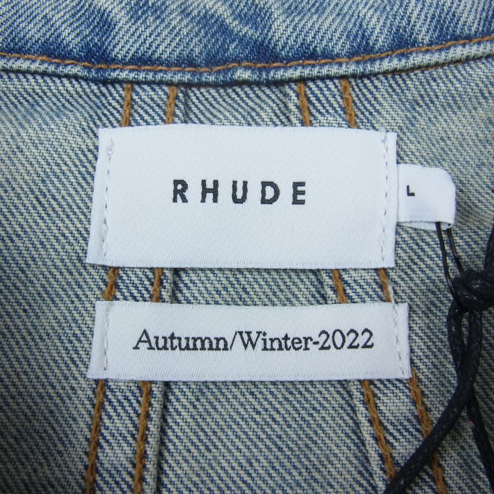 ルード RHUDE 22AW USED ユーズド加工 デニム ジャケット インディゴ 