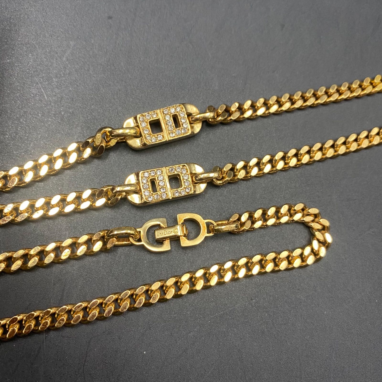 【美品】Christian Dior ロング　ネックレス ゴールド 喜平　ロゴ Christian Dior クリスチャンディオール ロゴ 喜平 ロング