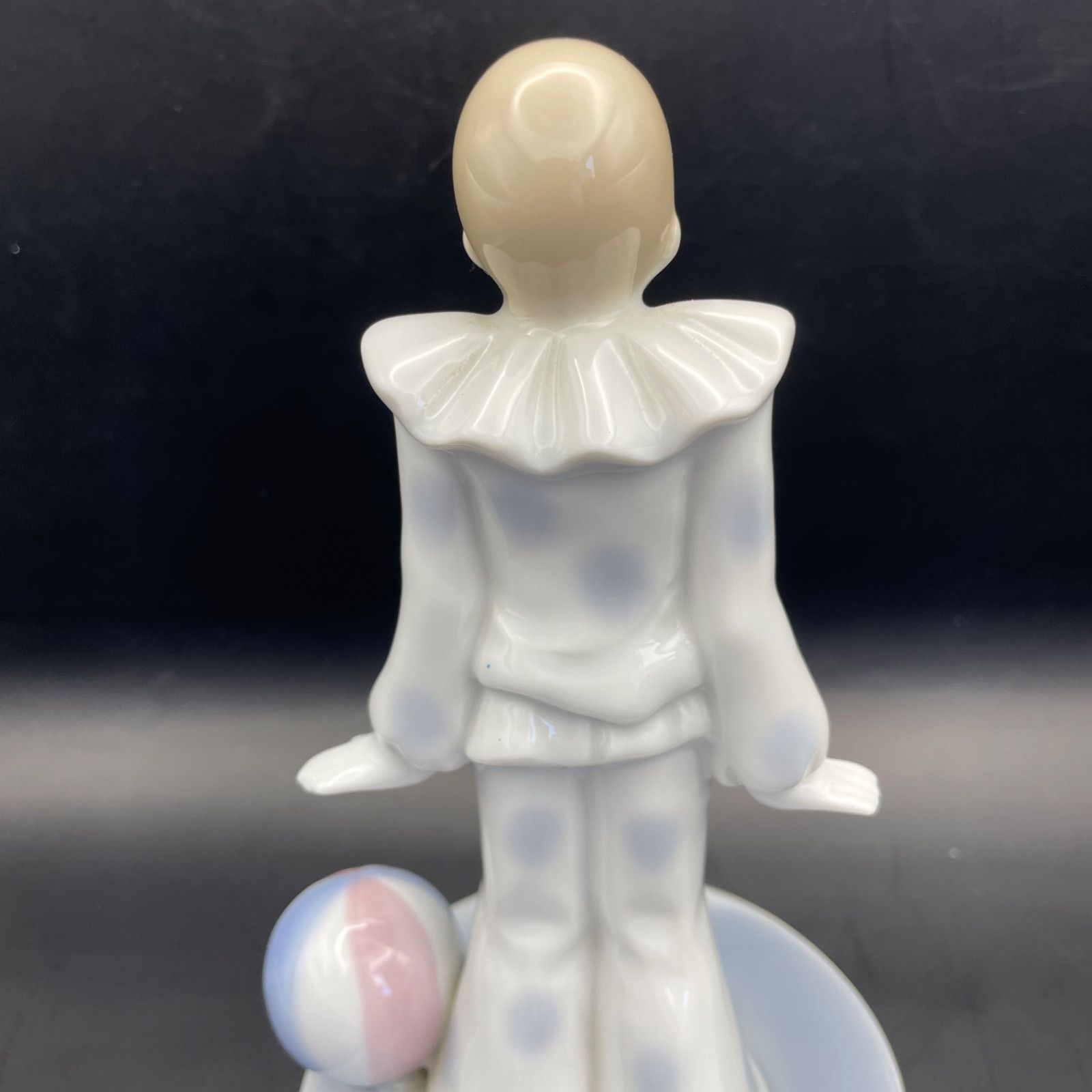 オルゴール付き ピエロ人形 磁器製 フィギュリン 高さ約22cm MS