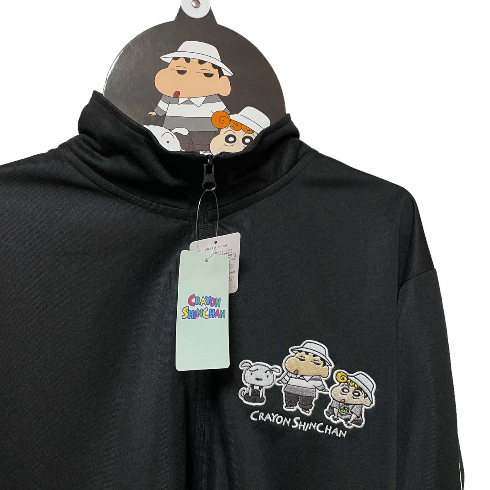 新品】クレヨンしんちゃん トラックジャージ jersy ブラック 黒 新品】クレヨンしんちゃん トラックジャージ jersy ブラック 黒