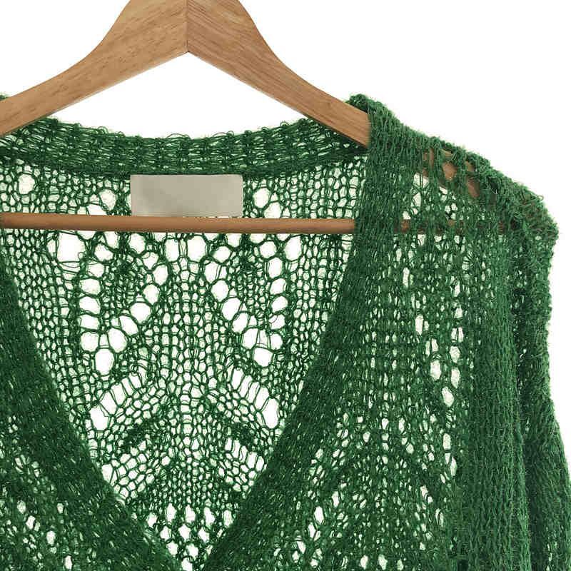 【新品】  Mame Kurogouchi / マメクロゴウチ | 2022SS | Botanical Pattern Knitted Lame Cardigan | 1 | グリーン | レディース 3035004911219234_01_2068w.jpeg