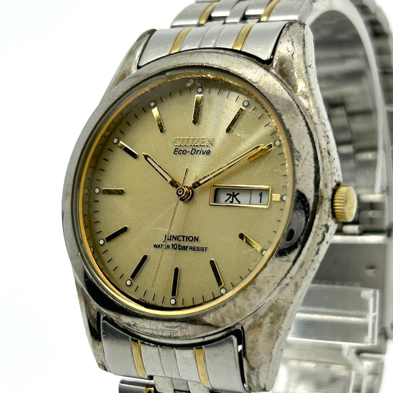 稼働品】citizen シチズン ジャンクション エコドライブ 腕時計 E100  