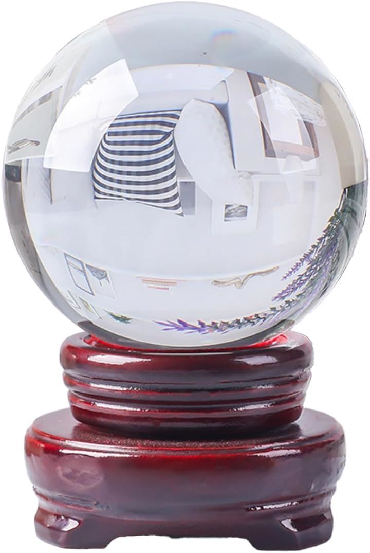 S.fields.inc 水晶玉 10cm 台座付き クリスタルボール ガラス 大玉 丸
