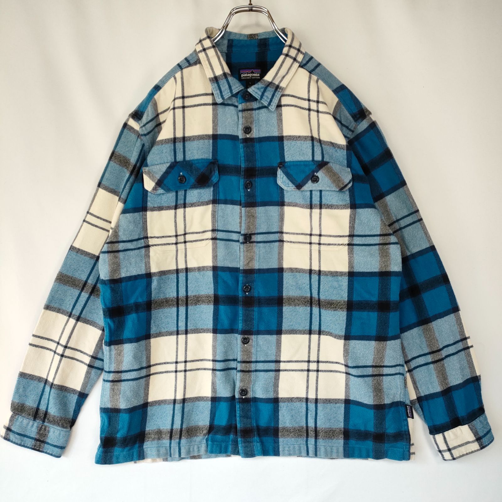 patagonia フィヨルドシャツ へビネル ロエベ Lサイズ ブルー オーガニックコットン パタゴニア