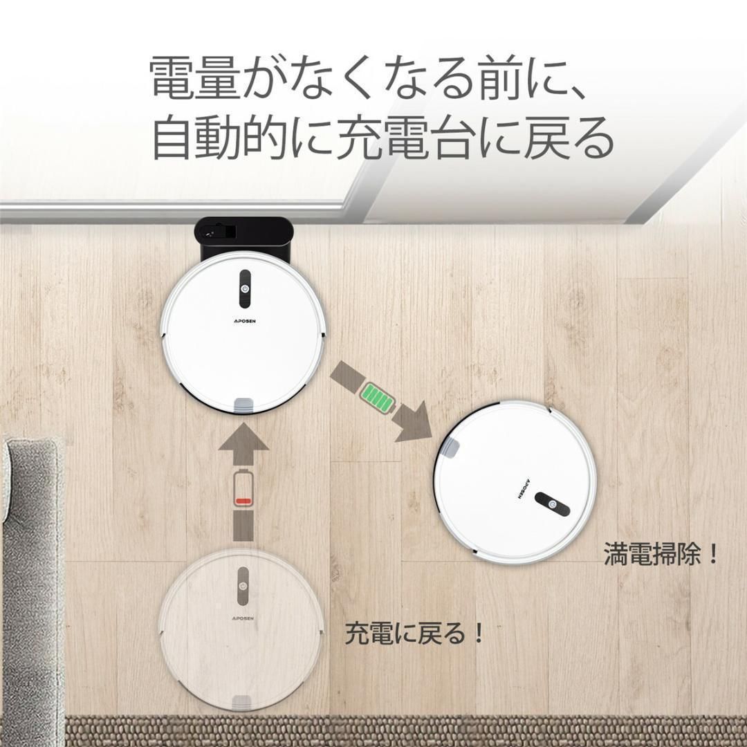 ロボット掃除機 APOSEN A450 ホワイト - メルカリ