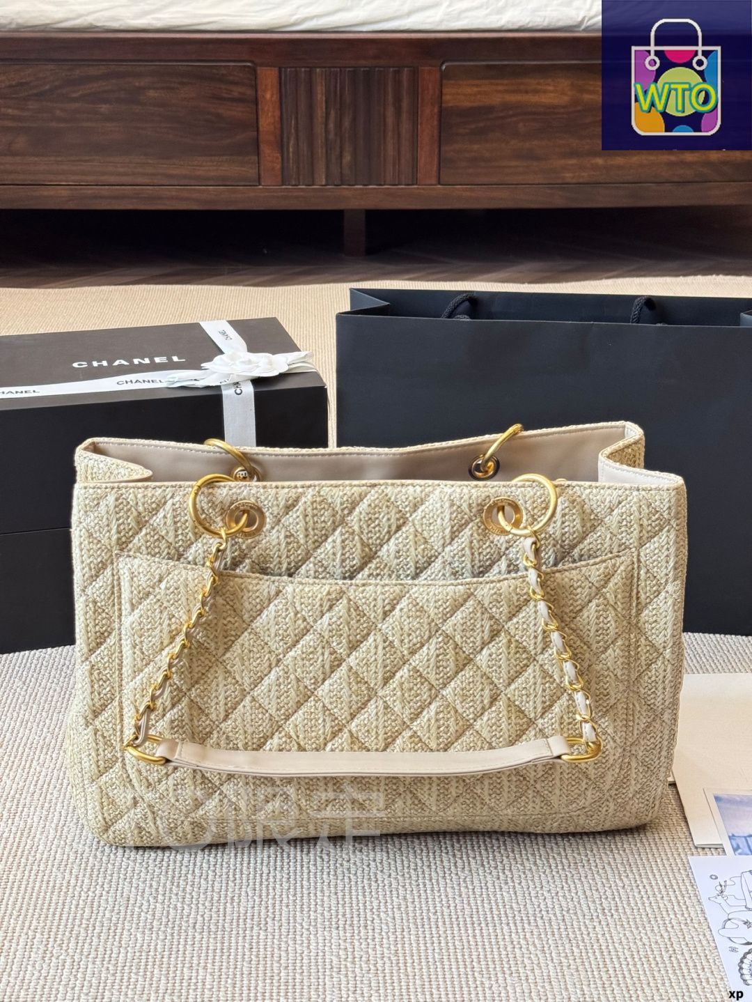 *軽やかな高級デザイン* CHANEL バレエフラット ラフィア org.jpg