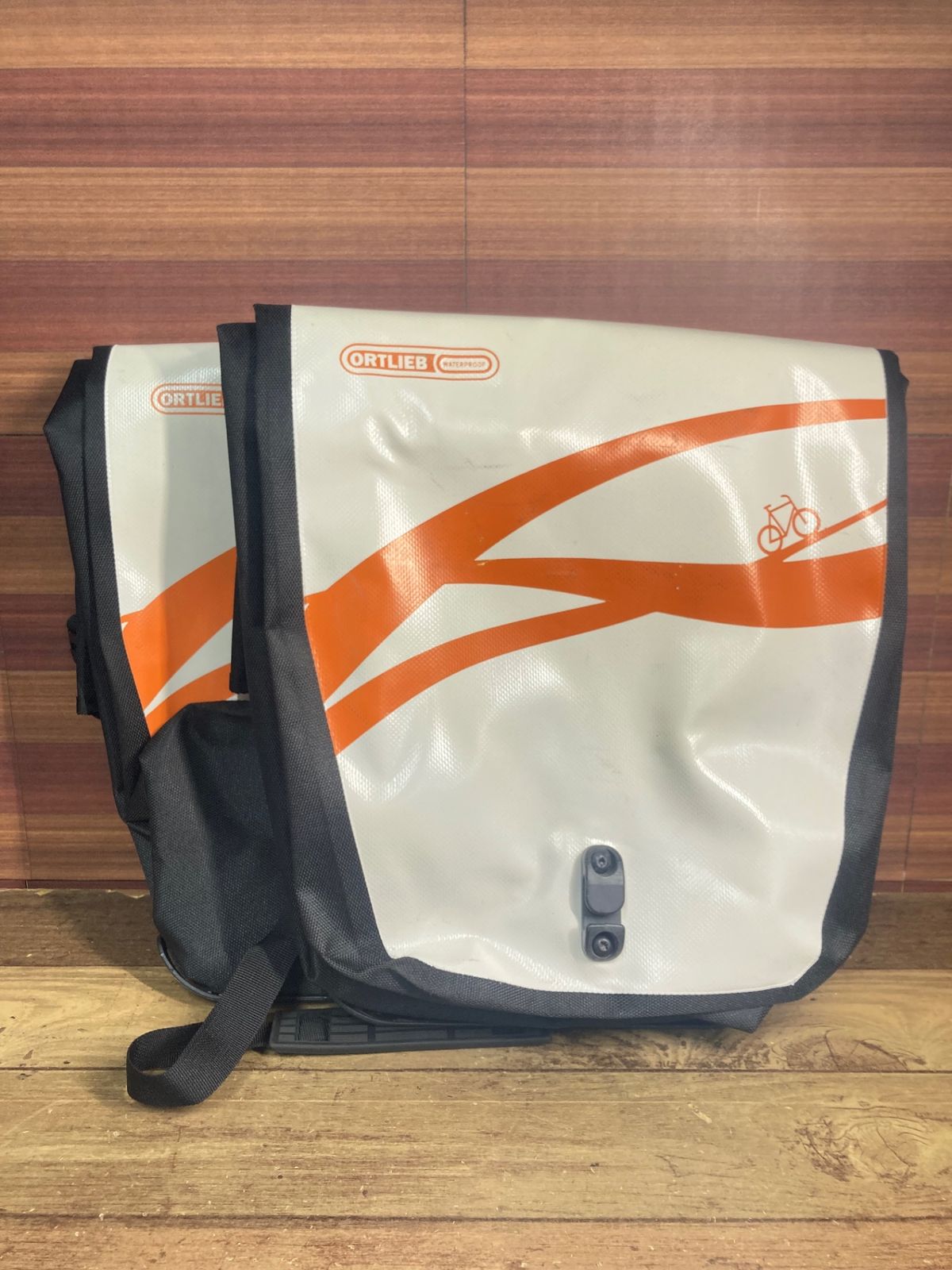 ID604 オルトリーブ ORTLIEB BACK ROLLER CLASSIC パニアバッグ 白 オレンジ 40L セット