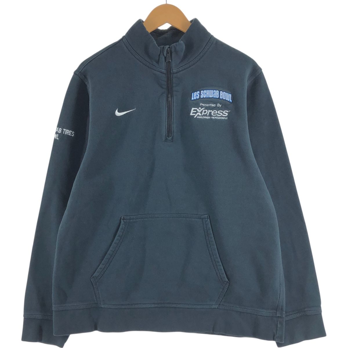 古着 ナイキ NIKE ハーフジップスウェットシャツ トレーナー メンズL 