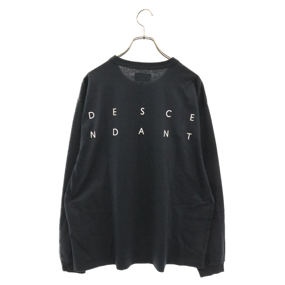 DESCENDANT (ディセンダント) バックロゴ プリント クルーネック 長袖 Tシャツ カットソー ブラック