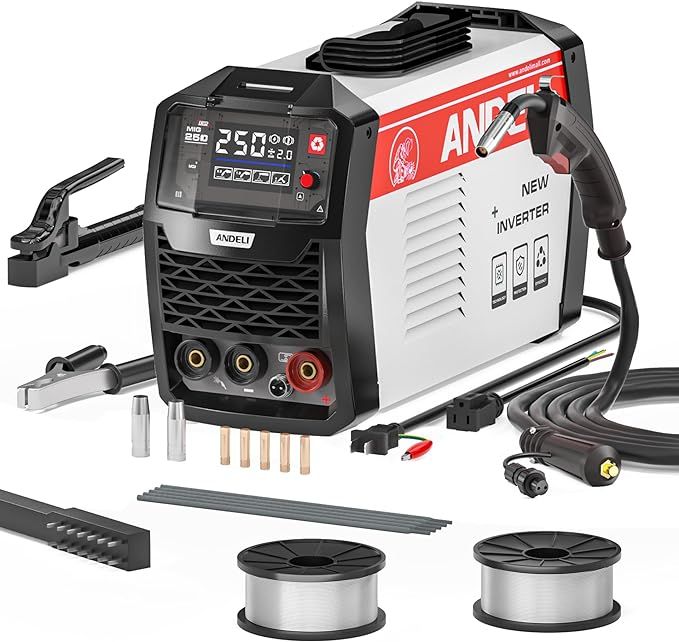 半自動溶接機 120AノンガスMIG/アーク溶接/lift TIG 100V/200V兼用 インバーター直流溶接機 MIG溶接 半自動  LEDスクリーン 日本語取説書 MIG-250ME LED - メルカリ